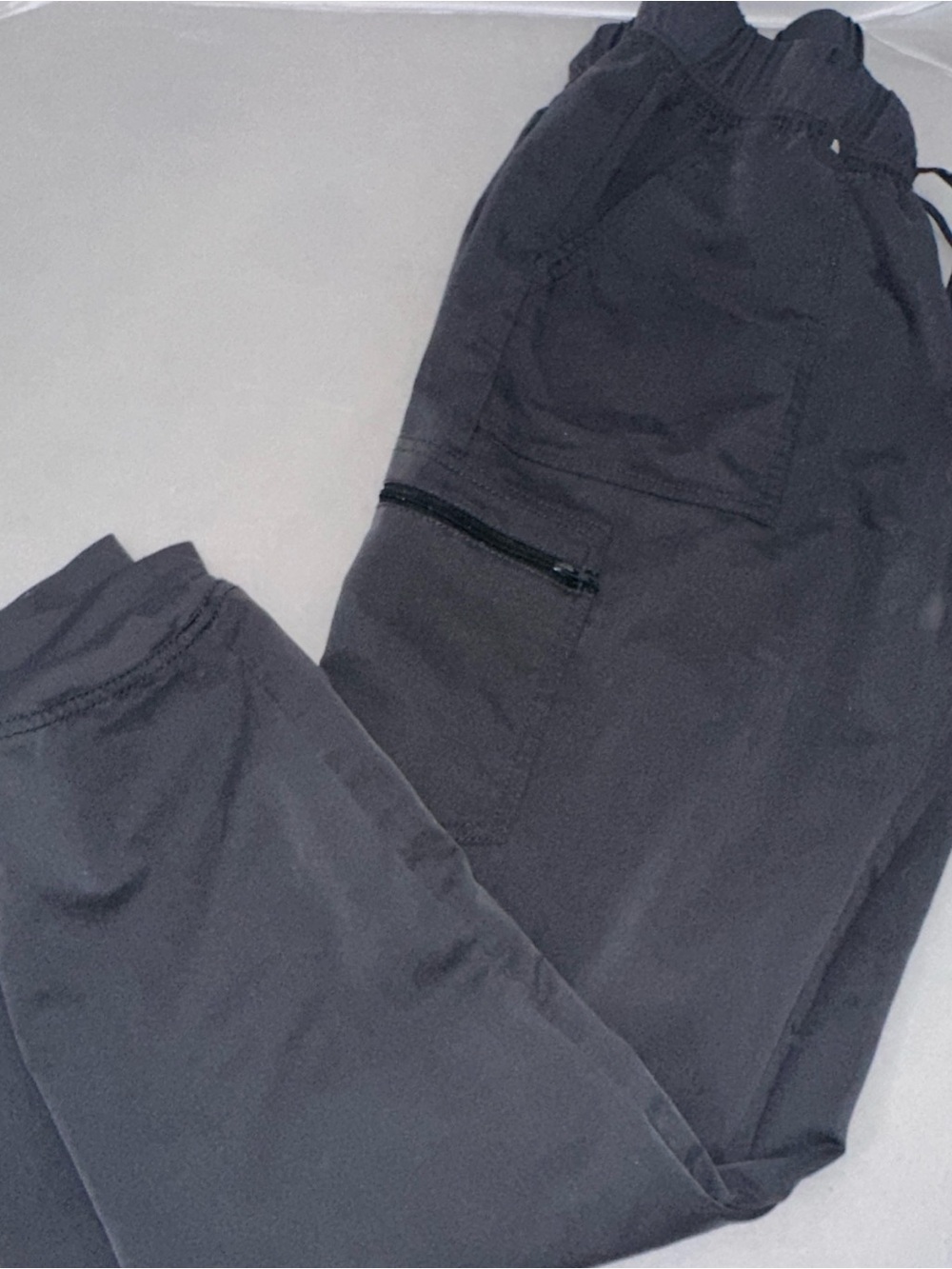 Scrubstar Gray Cargo Joggers with Zip Pocket